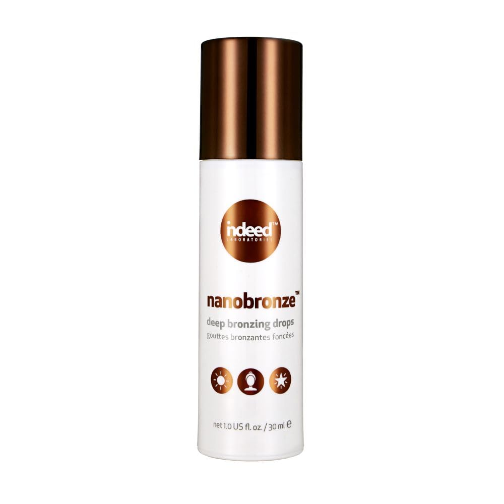 Indeed Labs Nanobronze Deep, Deep Bronzing Drops -Natural Glow Enhancer, Illuminator Highlighter Skin Tint, For An All Day Radiant Glow- With Hyaluronic Acid To Help Support Skin Barrier Repair