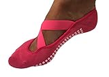 Andee Women's No Slip Crossover Yoga Pilates Socks- One Size