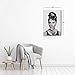 Smile Art Design Audrey Hepburn Bubble Gum Chewing Gum Black and White Canvas Print Pop Art Home Decor/Iconic Wall Art/Gallery Wrapped Canvas Art Stretched/Ready to Hang (12 x 8)