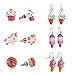 Skywisewin Hypoallergenic Pendant Earring Stud Earring Set for Kids, Cute ice cream Swing Pendant Earrings Little Girls Gifts