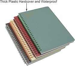Yansanido Spiral Notebook, 4 Pcs A5 Thick Plastic
