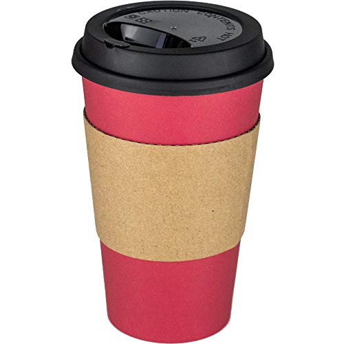 Glowcoast Disposable Coffee Cups With Lids - 16 oz To Go Coffee Cup (90 Pack). Large Travel Cups Hold Shape With Hot and Cold Drinks, No Leaks! Paper Cups with Insulated Sleeves Protect Fingers! - Thumbnail 5