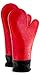 New Hybrid Silicone Oven Mitt Set, 2 Professional Oven Mitts Extra Long with Commercial Grade Silicone & Quilted Cotton Interior for Triple Protection & Comfort, Long Kitchen Oven Gloves PLUS Trivet