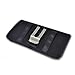 Samsung Galaxy S5, Galaxy S6, Galaxy S6 Active, S7, S8, S9 ~ XL Large Horizontal Premium Black Nylon Sleeve Pouch Carry Case Belt Clip, Belt Loop Holster for Galaxy S5, S6, S6 Active, S7, S8, S9