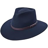 Bigalli 100% Wool Felt Australian Hat for Women Men Crushable Waterproof Nubuck Leather Band | Outback Cowboy Cowgirl