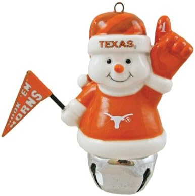 NCAA Texas Longhorns Snowman Bell Ornament