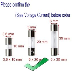 ZUPAYIPA Pack of 10 pcs 500mA F0.5AL Fast-Blow Fuse