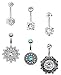 EVELICAL 4-11Pcs 14G Stainless Steel Belly Button Rings for Women Girls CZ Screw Navel Bars Body Piercing Jewelry
