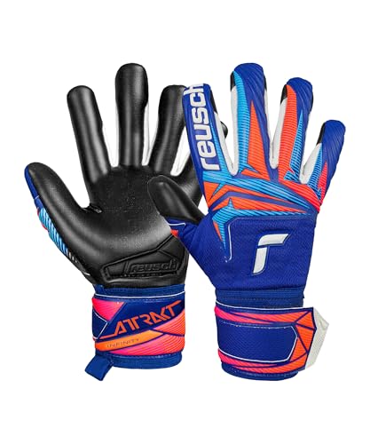 Reusch Goalkeeper Gloves for Men Adults | Breathable | for Training and Matches | Artificial Grass, Natural Grass and Hard Terrain | Attrakt Infinity Evolution NC