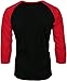 Angel Cola Men's Cotton Raglan 3/4 Sleeve Baseball T-shirt Jersey BLK/RED M