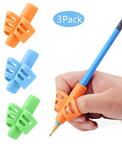 Pencil Grips - JuneLsy Pencil Grips for Kids Handwriting Pencil Grip Posture Correction Training Writing AIDS for Kids Toddler Preschoolers Students Children Special Needs (3Pack)