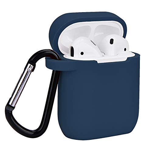 Airpods Case, Coffea AirPods Accessories Shockproof Case Cover Portable & Protective Silicone Skin Cover Case for Apple Airpods Charging Case (Navy Blue)