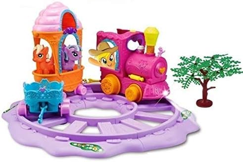 Akrobo My Little Horse Toy โ Friendship Express Pony and Friends, Toy Train with Track Set with Sound and Light