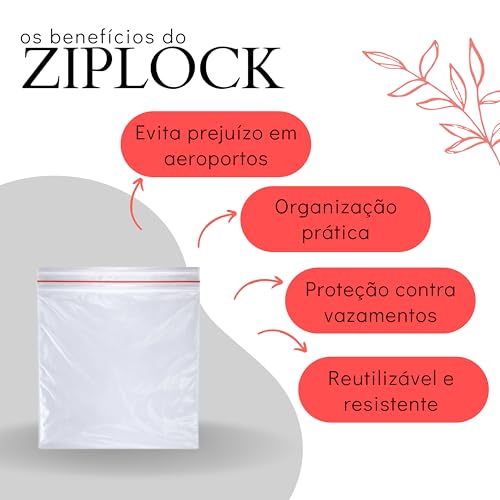 Saquinho Zip Lock Transparente 20x20cm 1L Padrão ANAC para Voos Internacionais Bagagem de Mão (10)