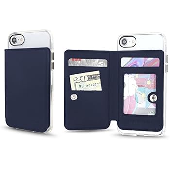 Cell Phone Wallet for Back of Phone, Stick On Wallet Credit Card ID Holder with RFID Protection Compatible with iPhone, Galaxy & Most Smartphones and Cases