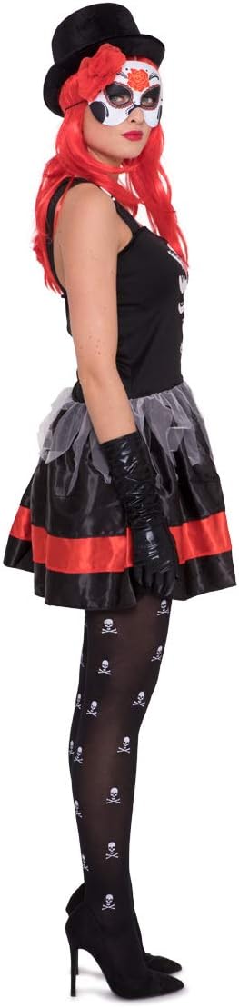 Folat 63331 Day of The Dead Women Dress (Small/Medium), Black, S-M - Image 5