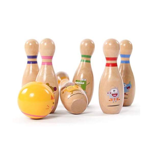 Hey-Duggee-9014-Classic-Skittles-Set-Multi Hey Duggee 9014 Wooden Character Skittles, Suitable for Indoor and Outdoor Play, Ages 3+ Years