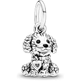 Poodle Puppy Dog Dangle Charm 925 Sterling Silver Pendant,Jewelry Beads Gifts for Women Bracelet&Necklace A0044