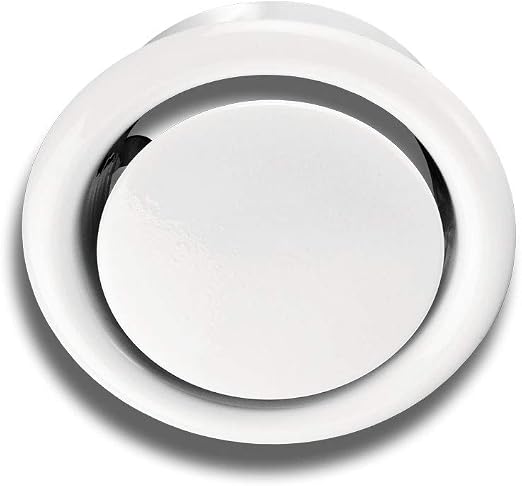 EUROPLAST 125 Mm Rundes Tellerventil Aus Kunststoff – Für Abluft & Zuluft An Der Decke, Weiß