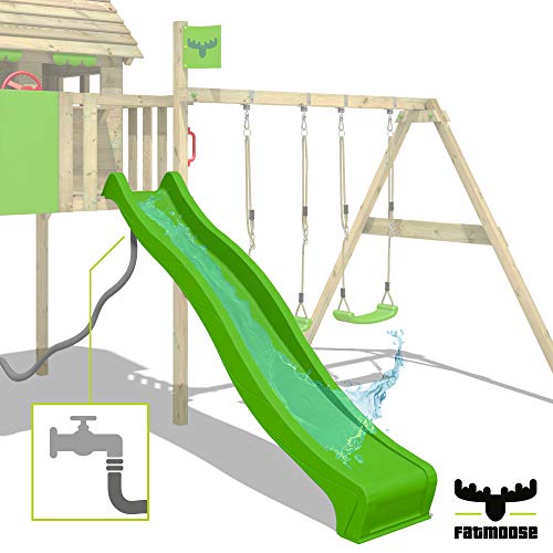 FATMOOSE Parque infantil de madera JazzyJungle Jam XXL con columpio y