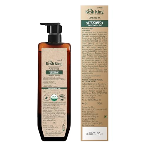 KESH KING ORGANIC NEEM SHAMPOO | AYURVEDIC HAIR CLEANSER WITH BHRINGRAJ | REFRESHES SCALP | REDUCE DANDRUFF & HAIRFALL | PROVIDES SOFT, LUSTROUS HAIR | 10.14 FL OZ/300ML