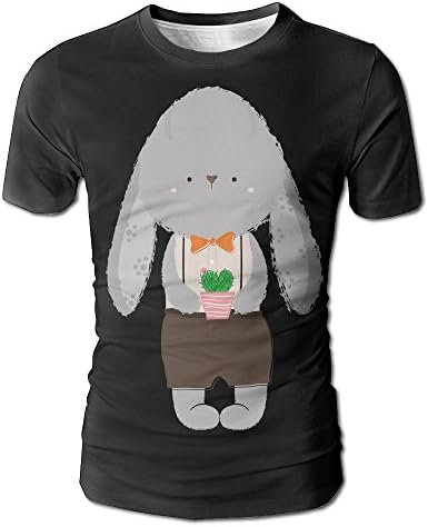 Brown Rabbit Student Men's Cool Short Sleeve Crewneck Short Sleeve T-Shirt Tee Shirt L