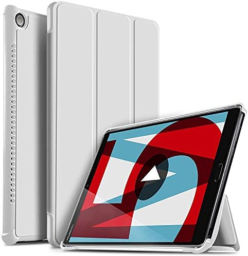 ELTD Case for Huawei MediaPad M5 8.4, Premium Flip Slim Protective Case Cover for Huawei MediaPad M5 8 Inch 2018 (White)