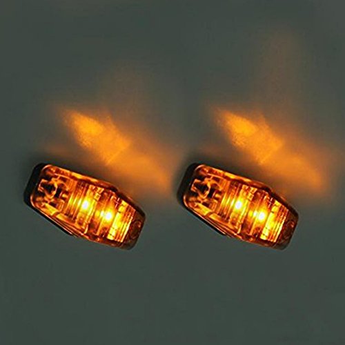 NEW SUN 6pc Amber Clearance LED Lights 2 Diode Side Fender Markers Surface Mount Design Truck Trailer Camper Lights Waterproof DOT Approved - Thumbnail 2
