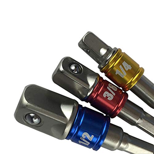 3PCS/Set Colorful Socket Extension Wrench 1/4" 3/8" 1/2" Bar Drive Power Drill Bit Socket Driver Adapter Set