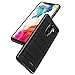 Xiaomi Pocophone F1 Case, Shockproof Brushed Rugged Anti-Drop Carbon Fiber Rubber Soft Silicone Full-Body Protective Cover for Xiaomi Pocophone F1 w/Tempered Glass Screen Protector. (Black)