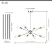 VINLUZ 8-Light Sputnik Chandelier Modern Pendant Lighting Brushed Nickel Vintage Ceiling Light Fixture UL Listed