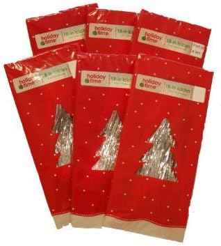 Silver Tinsel Icicles (18 Inch Long, 1,000 Strands/package) - 6 Packages (6,000 Strands Total) by Holiday Time