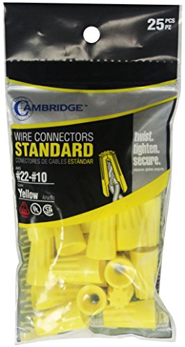 Cambridge Screw-On Wire Connectors 25 Pcs Yellow