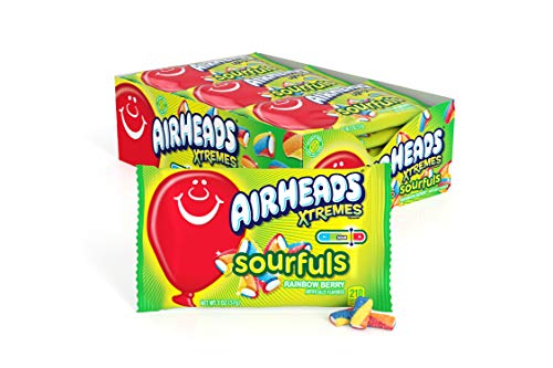 Airheads Xtremes Sourfuls Candy Bag, Rainbow Berry, Party, Non Melting, Valentines Day Gifts, Bulk, 2 ounces (Bulk Pack of 18)