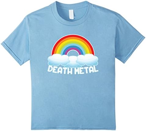 unisex-child Death Metal Rainbow T-Shirt 4 Baby Blue