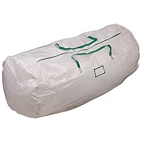 Household Essentials 6032 MightyStor Artificial Christmas Tree Storage Bag with Handles | White with Green Trim