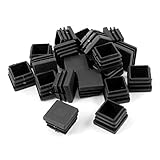 Tube End Cap - TOOGOO(R) 20 Pcs Plastic Square Blanking End Caps Tube Inserts 25mm x 25mm