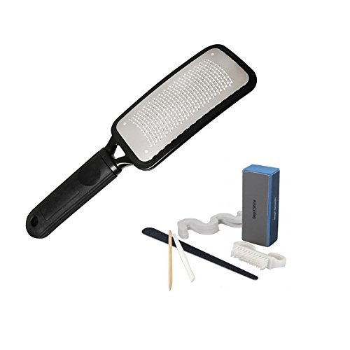 Bundle of Two Items: Black Pedicure Rasp with Flowery D Kit for Pedicures