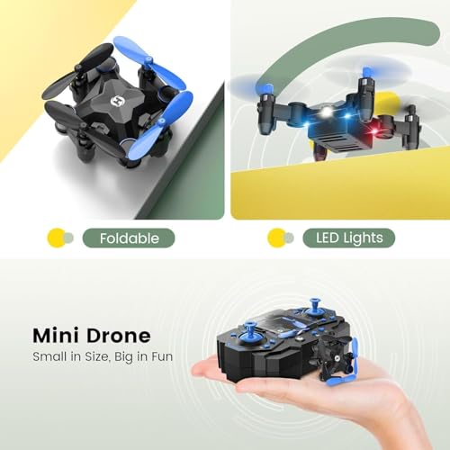 Holy Stone HS190 Foldable Mini Drone for Kids Beginners, RC Nano Quadcopter with Altitude Hold, 3D Flips, High Speeds Rotation, Throw to Go, One Key Return, Great Gift Toys for Boys and Girls,Blue