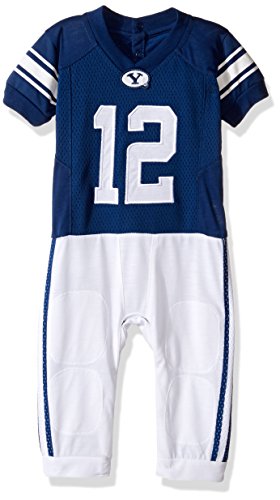 FAST ASLEEP NCAA BYU Cougars Boys Infant Football Uniform Pajamas, 12-18 Months, Navy/White