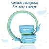 Headphones-Riwbox-BT05-Wings-Kids-Headphones-Wireless-Bluetooth-Over-Ear-85dB103db-Volume-Control-Children-Foldable-Headphones-with-MicTF-Card-Compatible-with-TabletSmartphoneSchool-BlueGreen Riwbox Headphones, BT05 Wings Kids Headphones Wireless Bluetooth Over Ear 85dB/103db Volume Control Children Foldable…