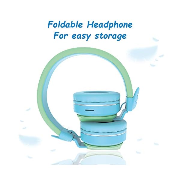 Headphones-Riwbox-BT05-Wings-Kids-Headphones-Wireless-Bluetooth-Over-Ear-85dB103db-Volume-Control-Children-Foldable-Headphones-with-MicTF-Card-Compatible-with-TabletSmartphoneSchool-BlueGreen Riwbox Headphones, BT05 Wings Kids Headphones Wireless Bluetooth Over Ear 85dB/103db Volume Control Children Foldable…