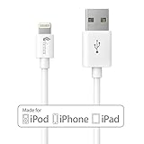 Apple MFi Certified White Fenix iPhone Cable Lightning to USB Data Charge Cables 3FT / 0.9M for iPhone 6 (4.7) 6 Plus (5.5) 5s 5c 5, iPad Air iPad 4 iPod 5 [90 Day Warranty]