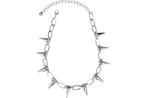 YanZi Jewelry Retro Exaggerated Punk Rivet Necklace, Bullet Necklace Clavicle Chain Fashionable Simple Party Prom Accessories for Women Girls Men Boys