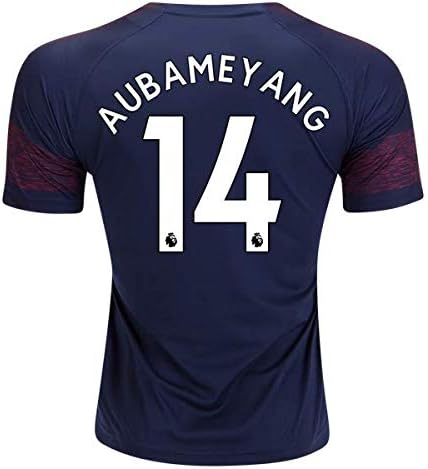 The brown squirrel AUBAMEYANG 14 Arsenal Away 18/19 Soccer Jersey Men's Color Blue Size S