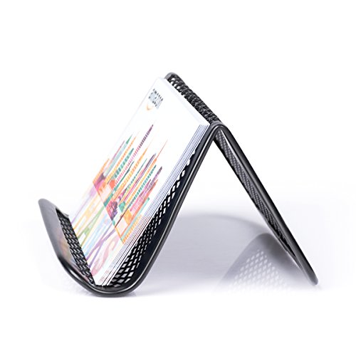 Mesh Desk Business Card Holder Display 4 PCS – Metal, Black & Sliver