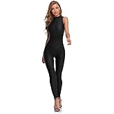 speerise Women Sleeveless Turtleneck One Piece Romper for Yoga Workout Jumpsuit with Tummy Control Bodysuit