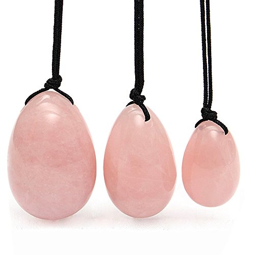 Yoni egg massage stone handmade drilled jade egg natural rose cry…
