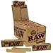 RAW Natural Gummed Tips Perforated Cigarette Rolling Paper 24 Packs Full Box