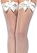 Leg Avenue Women's Accent Lace Top Thigh Highs, White Satin Bow, One Size